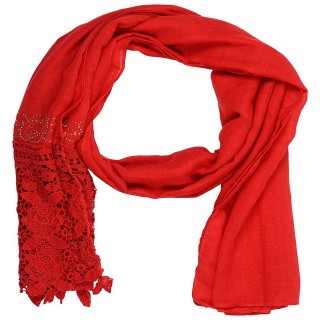 Designer Net Stole- Red